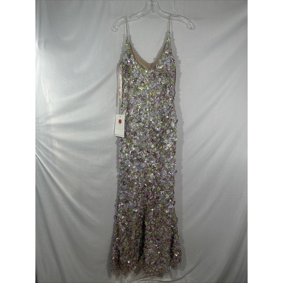 NWT MAC DUGGAL [ 10 ] 6153 Sleeveless Floral Paillette Embellish Mesh Gown S1941 - Picture 13 of 15